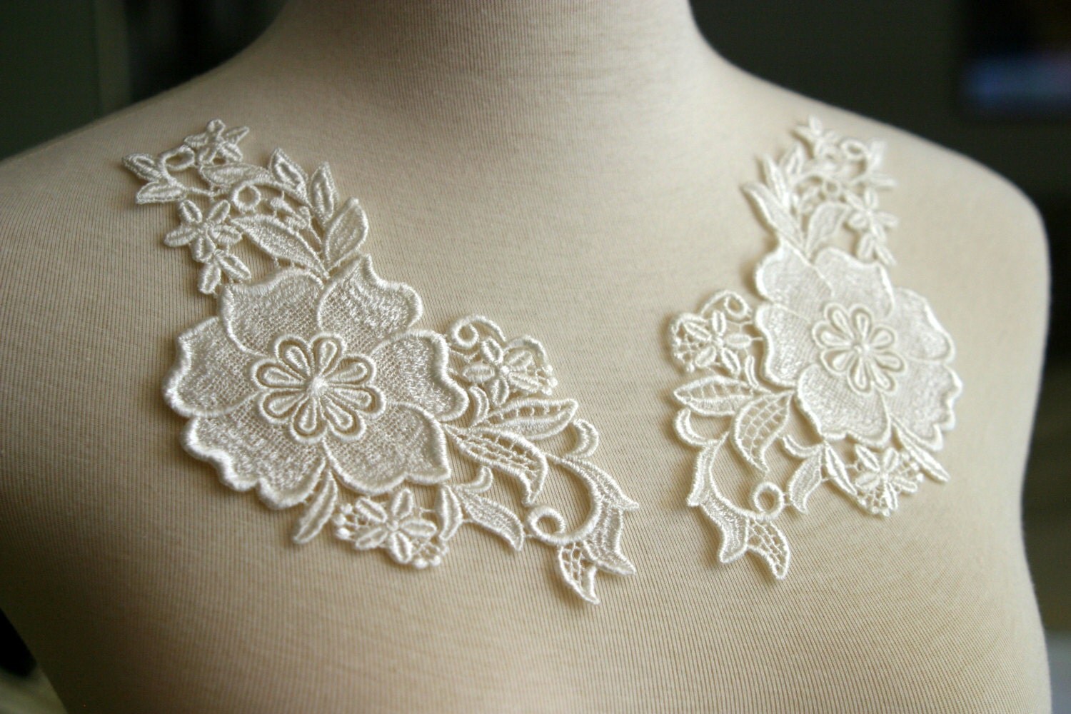 set of ivory lace applique lace applique custom design set of ivory lace applique lace applique custom design