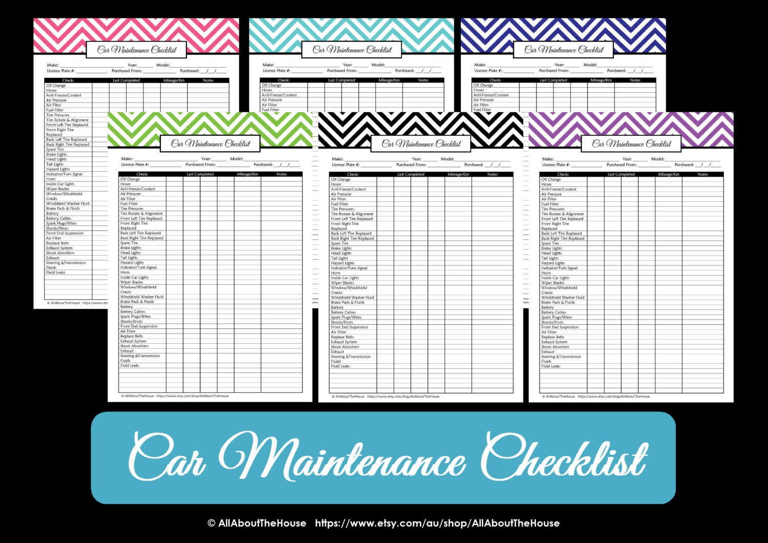 checklist of car maintenance