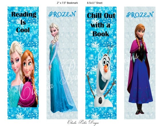 frozen book marks diy printable frozen party favors frozen