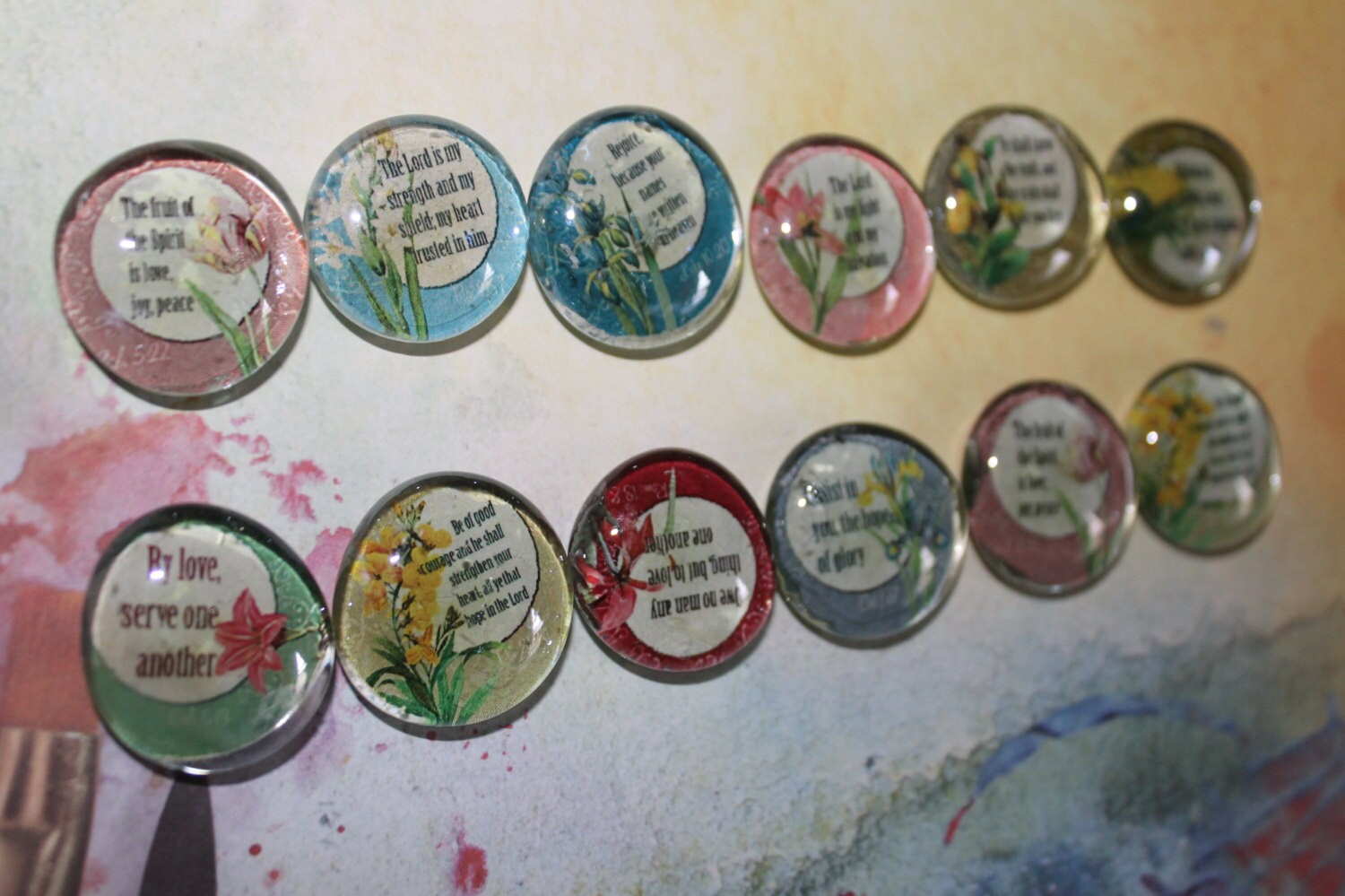 Christian Theme Refrigerator with a Floral Design 12