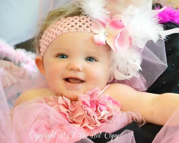 Divine Couture Luxury Princess Pink Little Girls Tutu Feather