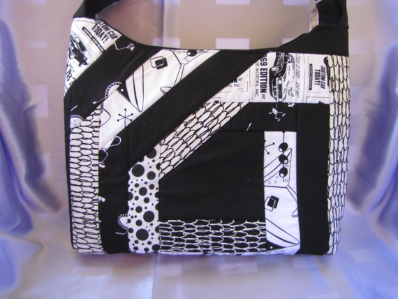 Black and White Shoulder Bag by KanNDesignsForYou on Etsy