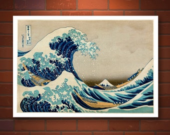 The Great Wave off Kanagawa Hokusai FINE ART PRINT, Japanese famous art prints, 36 views of Fuji, ocean landscape, japanese wall art posters