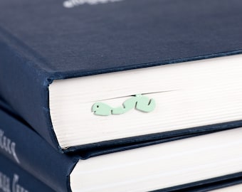 Metal Bookmark // Happy Bookworm mint color // Present for book lover //gift packaging ready to give // Free shipping // stocking stuffer