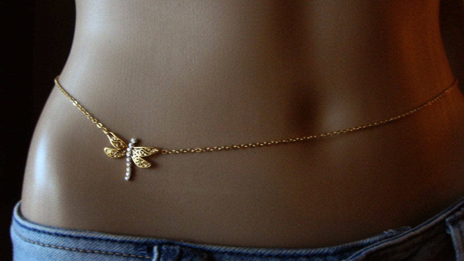 Gold plated Belly Chain Body jewelry Waist Chain Gold
