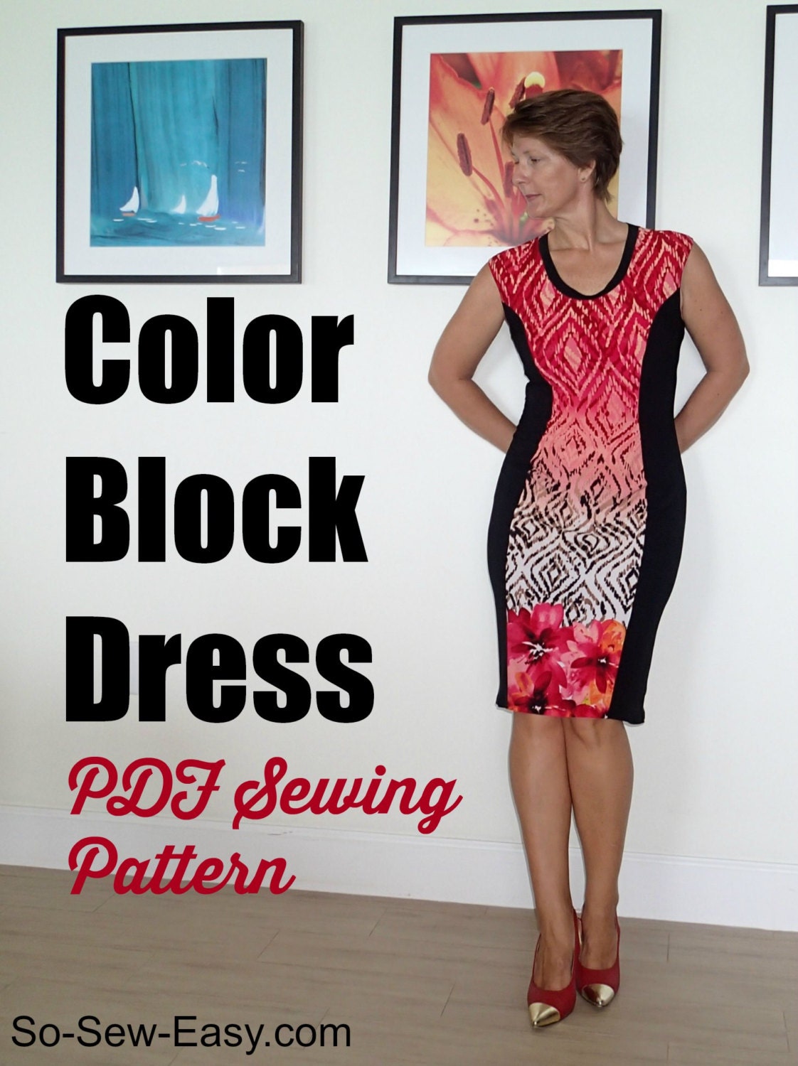 Color Block Dress PDF Sewing pattern