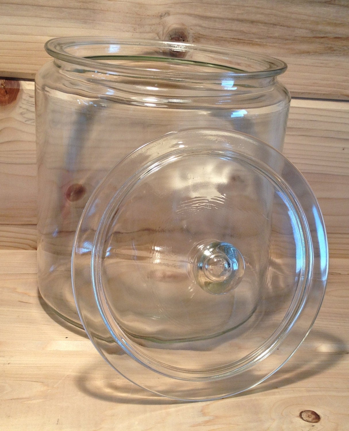 Vintage Clear Glass Large Candy Cookie Jar By Therustynailpail