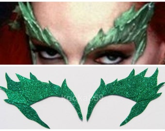 Poison Ivy Leaf Eyebrow Extreme Glitter eye mask costume Batman Riddler Bane cosplay Elf or Fairy, Comic Con & Halloween