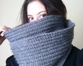 Items similar to Unisex textured gray scarf cowl infinity scarf circle ...