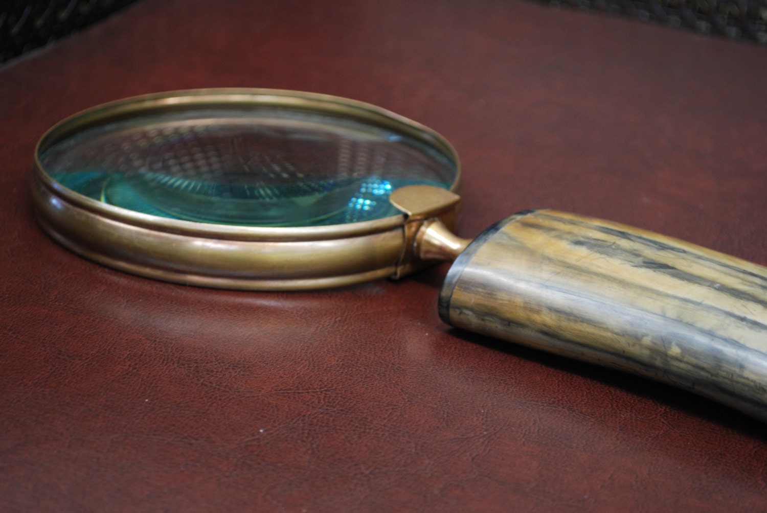 Giant Magnifying Glass With Faux Horn Handle