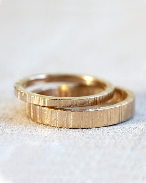 Personalized Tree Bark Wedding Band for Men or Women