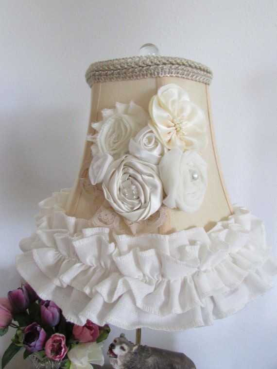 Shabby chic lamp shades set lace shades. by MODARAGEHOME on Etsy