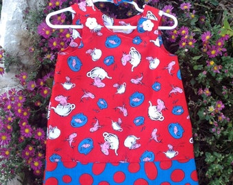 Dr. Seuss Cat in the Hat Dress Red andl Blue by SewSusanCreations