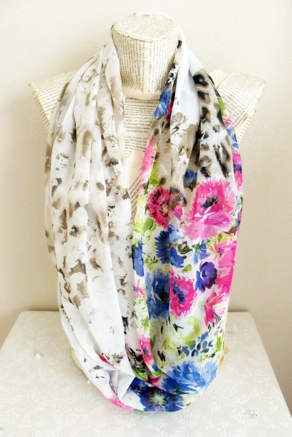 Trendy Item Floral Scarf Infinity Scarf Women by HeraScarf on Etsy