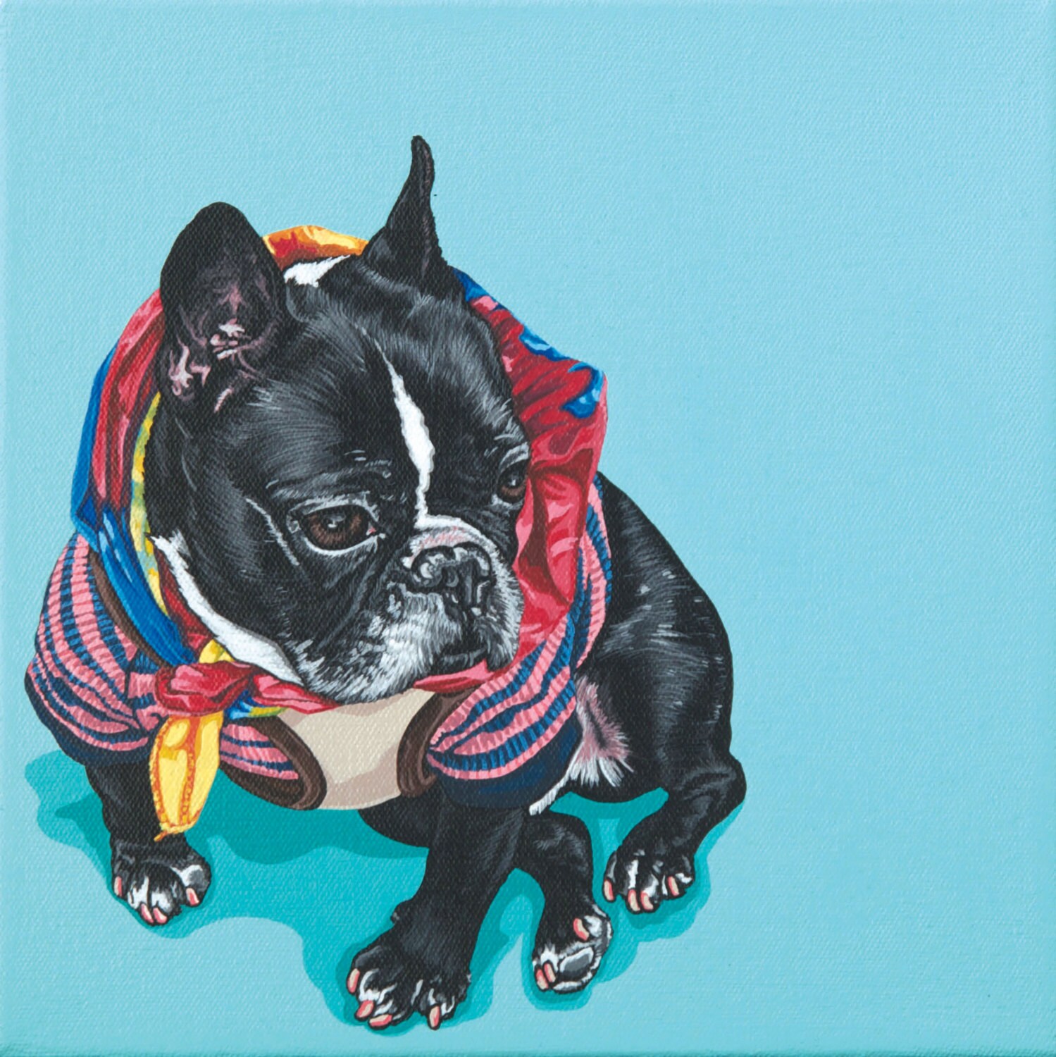 Boston Terrier Archival Art Print Funky Colorful Affordable