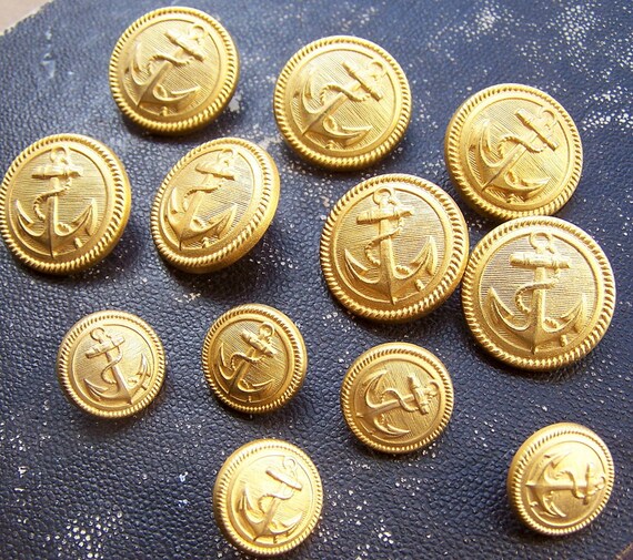 Vintage Soviet Military Navy Buttons. Set of 12 by RarityFromAfar