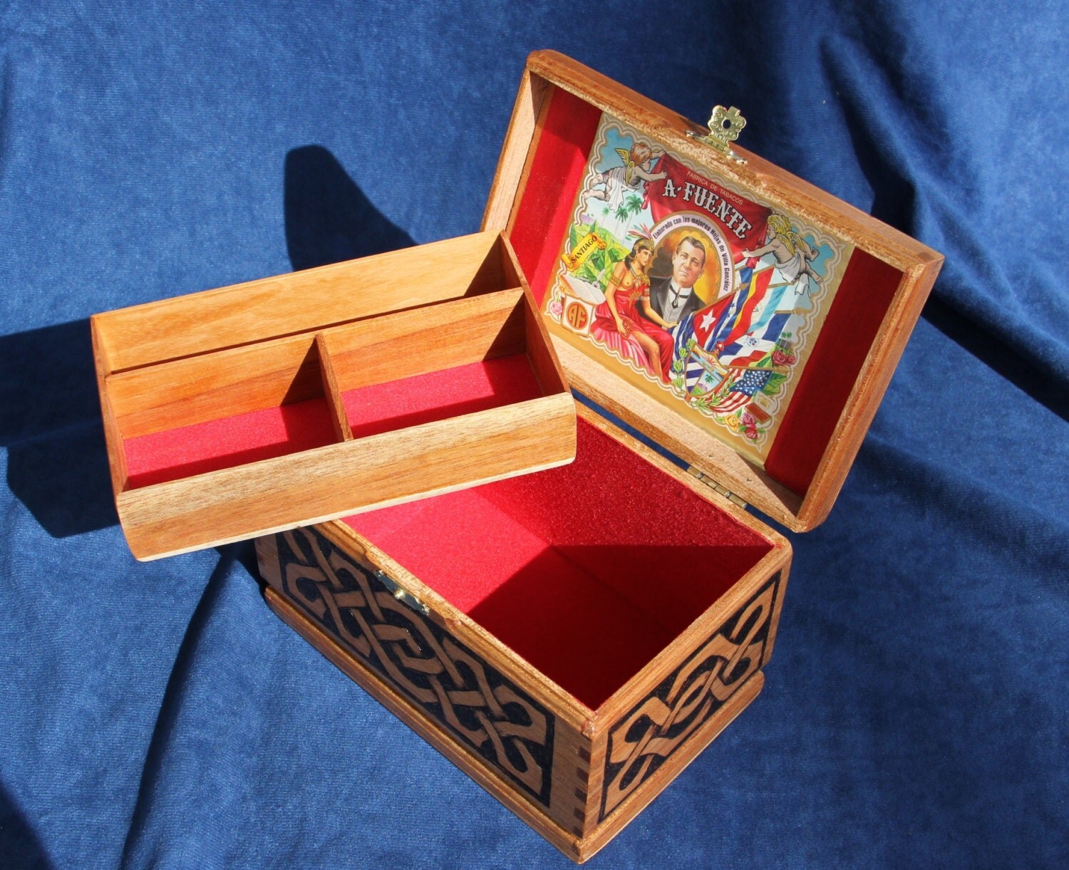 Small Wooden Jewelry Box Keepsake Box RePurposed Cigar Box
