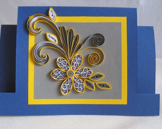 Quilled Birthday Card -  Handmade Quilling paper Card - Quilling Flower Design