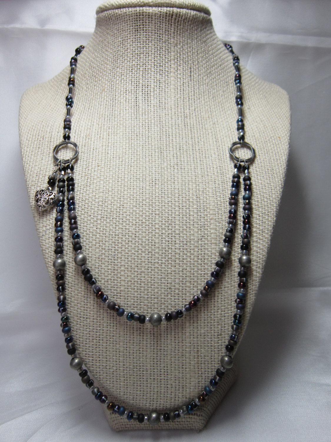 Seed Bead Necklace Double Strand Bohemian by TheLucieCollection