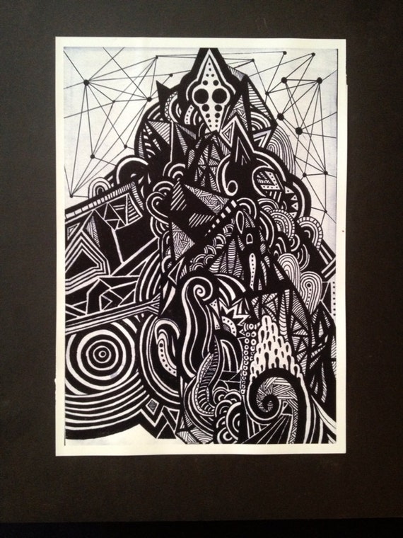 Items similar to Abstract Pen and Ink Drawing on Etsy