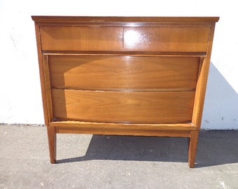 Mid Century Modern Dresser MCM Chest of Drawers Bedroom Storage Nightstand Table Vintage Teak Wood Finish Danish CUSTOM PAINT Available