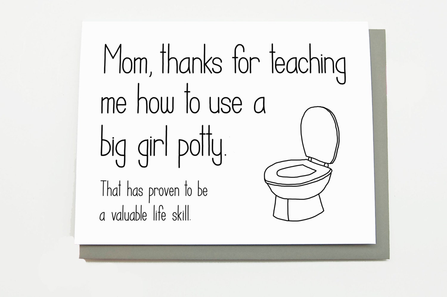 Funny Mother's Day Card Big Girl Potty. Mum Mom by CheekyKumquat