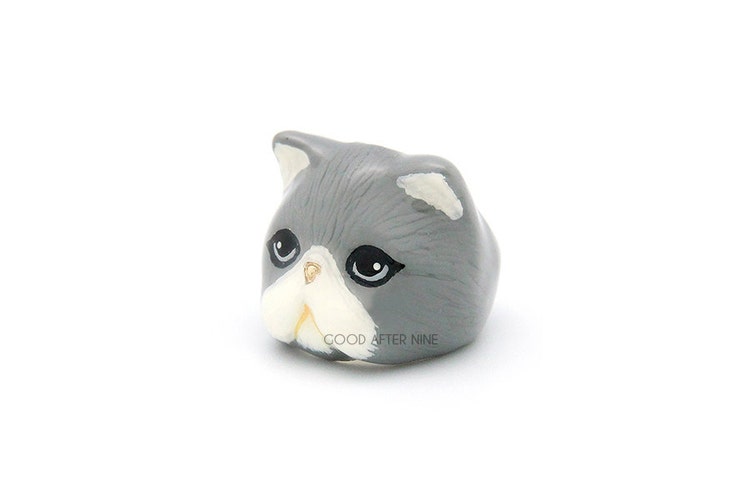 Jumpa Grey Persian Cat Ring by GOODAFTERNINE on Etsy