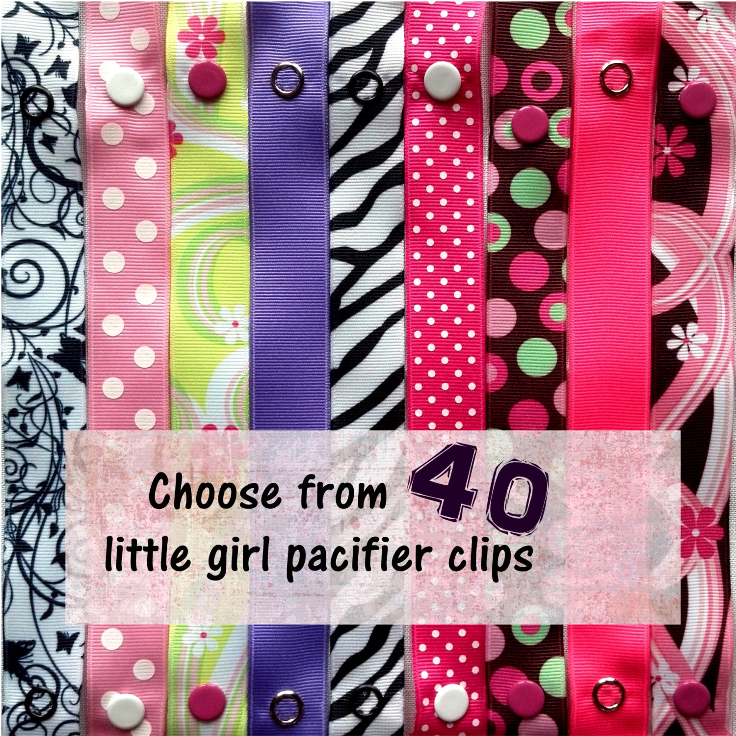 Pacifier Clips for Baby Girl girl pacifier clips Choose 3