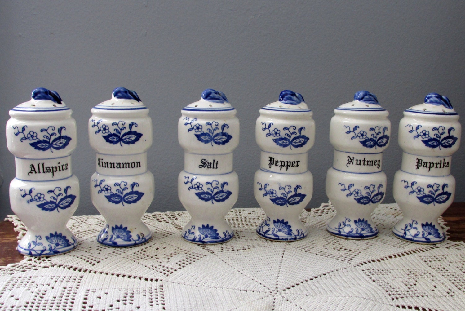 Vintage Delft Blue And White Spice Jar Set Haute Juice