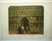 Charles Knight Screen at the West Front Exeter Cathedral 1860 "Old England: A Pictorial Museum"