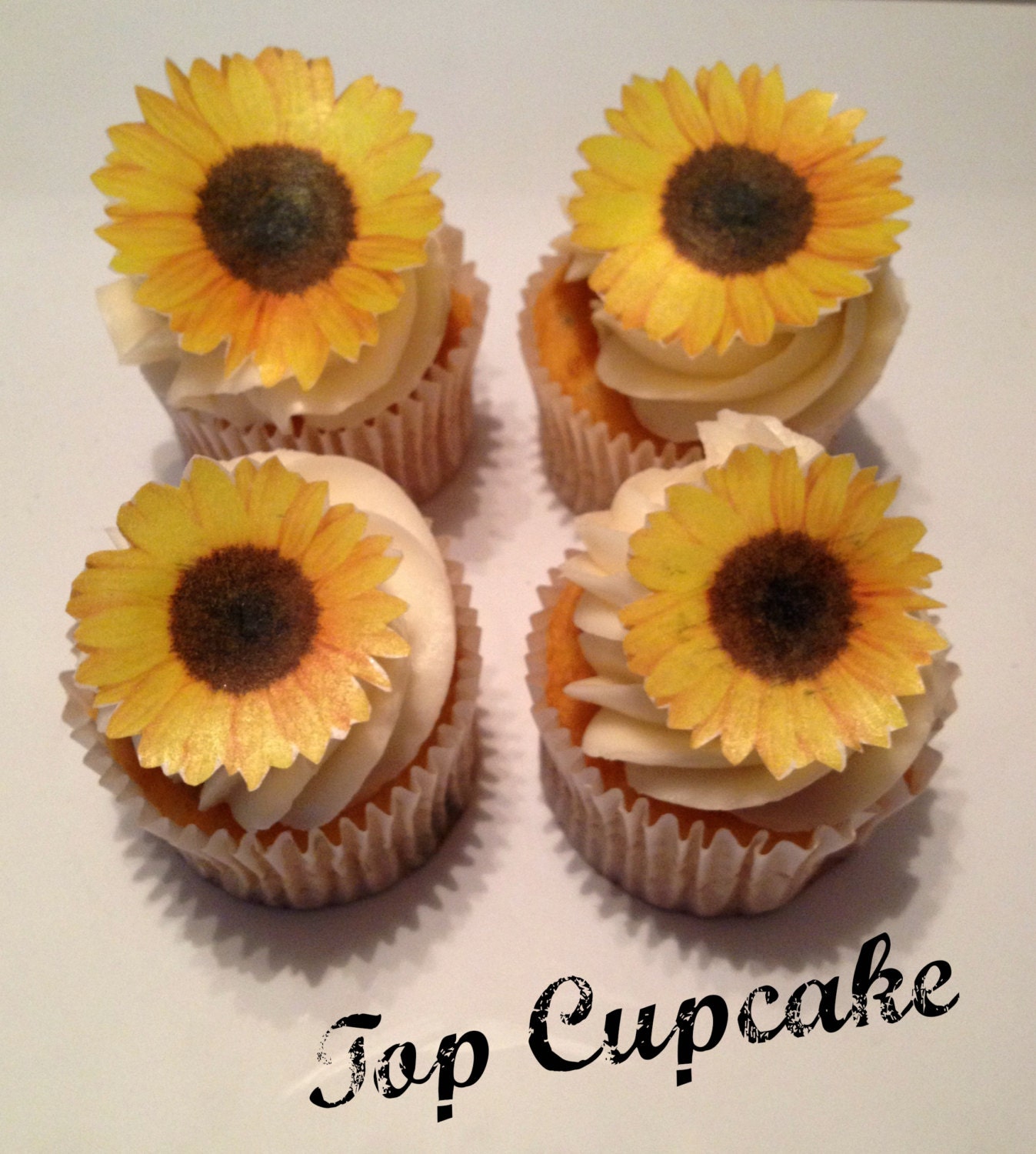 Edible Sunflower Cupcake Toppers