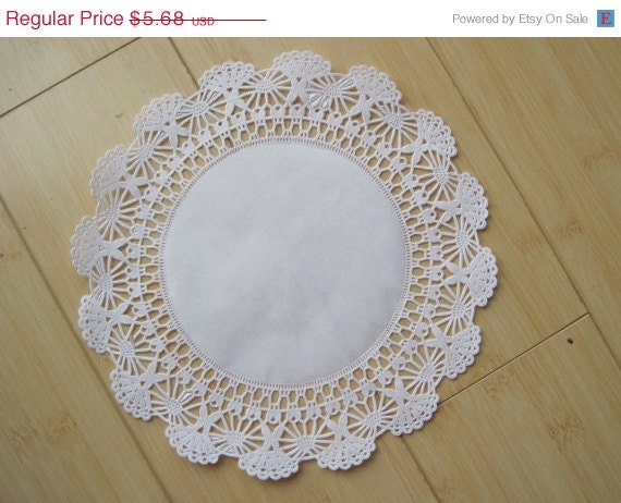 ON SALE - 50 White paper lace doily doilies 10 inch size Il_570xn