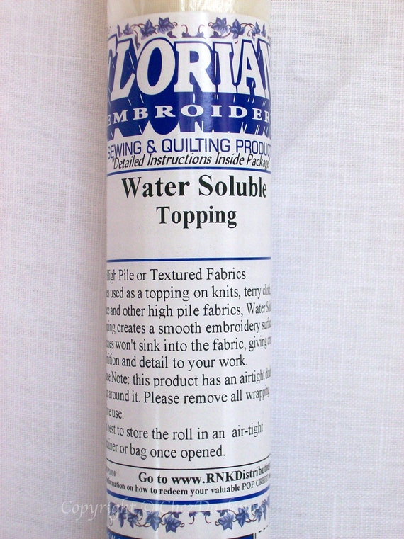 Water Soluble Stabilizer Topping For Machine Embroidery