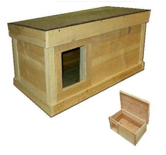 ARK Workshop Medium Outdoor Cat House: wood shelter home ferals strays ...