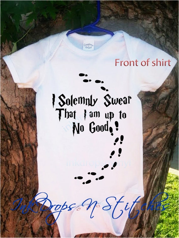 HP "I Solemnly Swear that I am up to No Good" N "Mischief Managed" Harry Potter Combo Funny Baby Onesie Baby Shower Custom printed Bodysuit