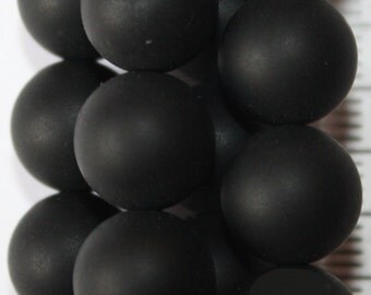 Shungite Beads - Round 10 mm Gemstone Beads - Full Strand 15", 40 beads, Matte finish
