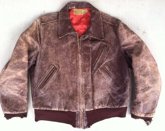 1950s leather jacket on Etsy, a global handmade and vintage marketplace.