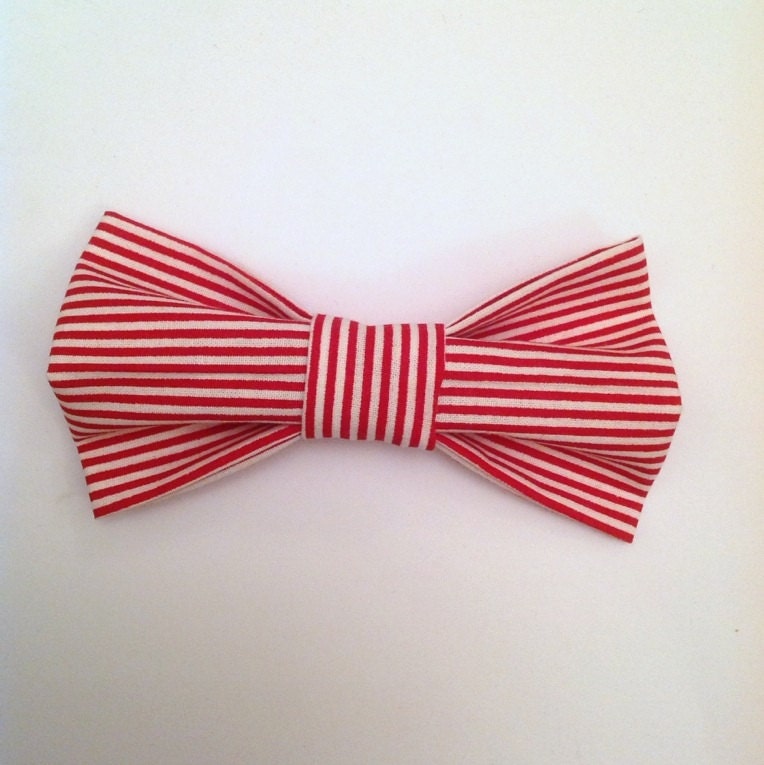 Clip On Bow Tie Red / White Bow Ties for Men Dicky Bow