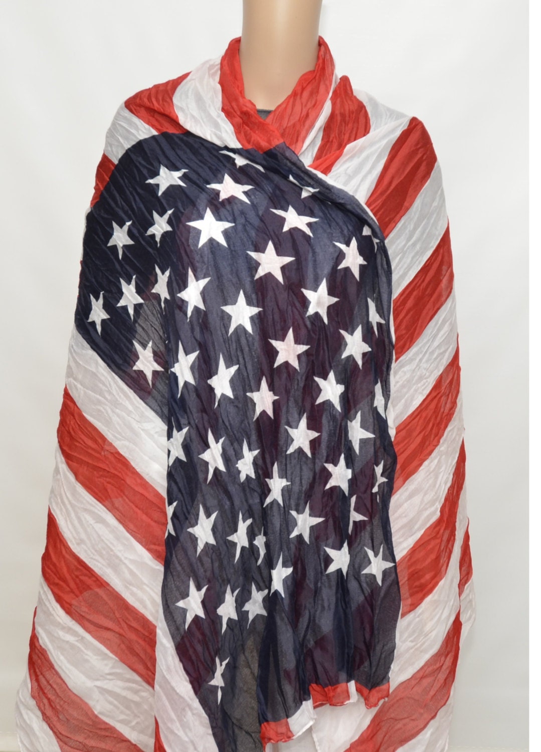 American Flag scarf Patriotic Scarf July 4th scarf by ScarfPlus