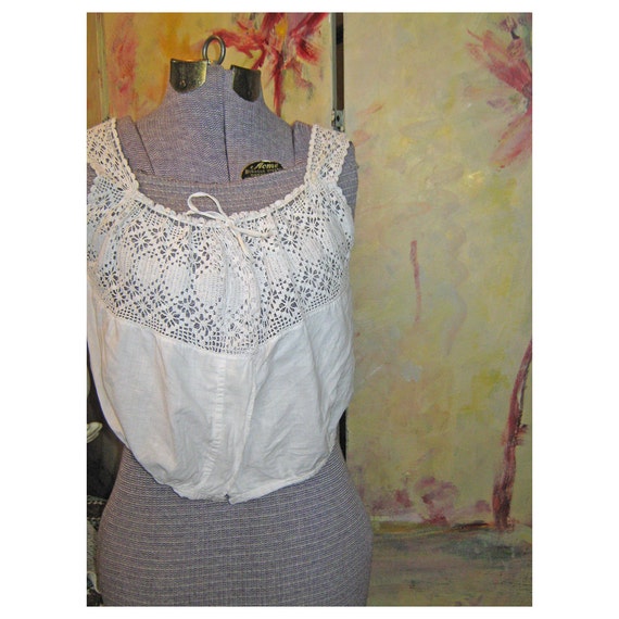 1920's Handmade Bed Jacket - Crocheted - Cotton - Ladies Cover-Up