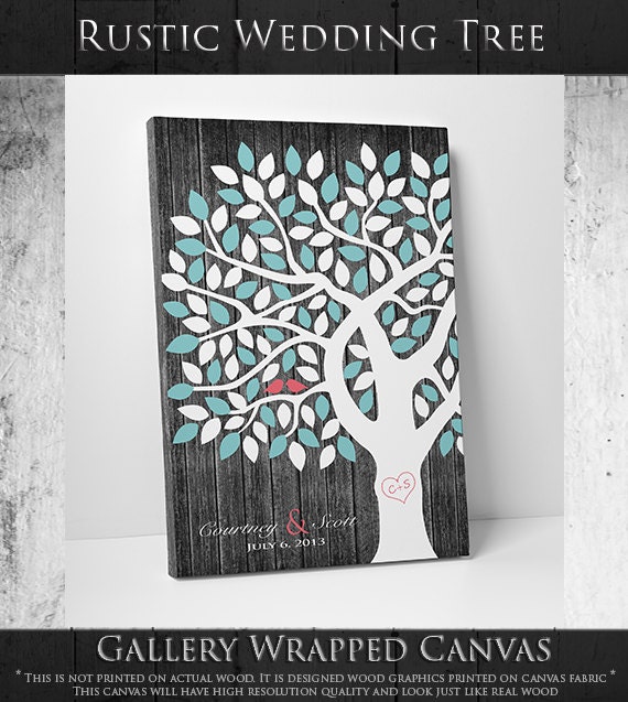 Wedding Guest Book Tree Personalized Wedding Print - Tree GuestBook - 55-150 Signatures Keepsake Guestbook Tree - 16x20 Inches by WeddingTreePrints