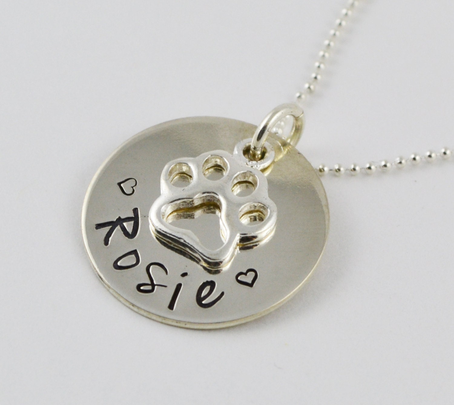 Custom Sterling Silver Dog Necklace Pet by SilverStatements