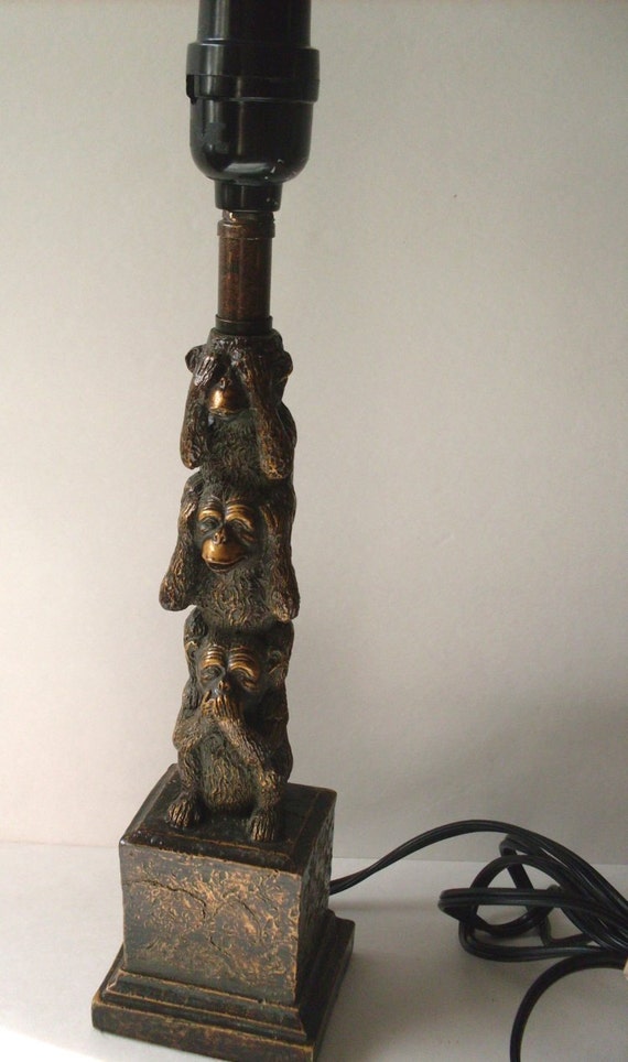 Primitive Folkart Brass Monkey Lamp The Warehouseshelf