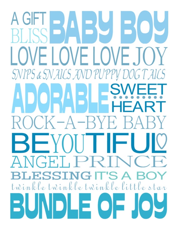 Items Similar To Baby Boy Subway Art On Etsy