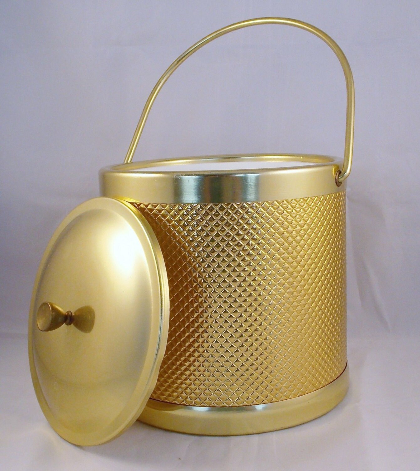 Vintage Mid Century Gold Tone Metal Ice Bucket by StoneCreekResale