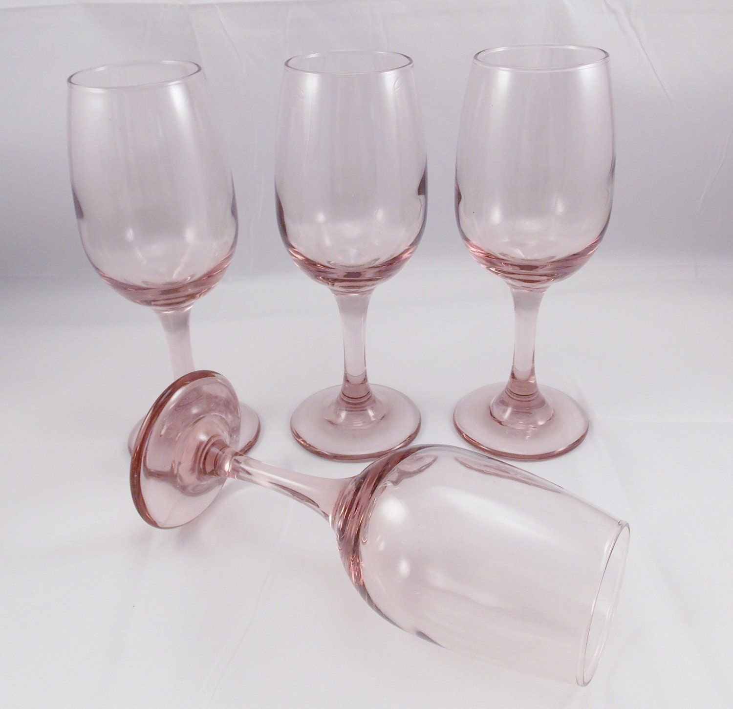Vintage Libbey Wine Glasses Pink Plum Set Of 4 Free Shipping