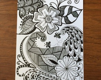 Popular items for zentangle doodle art on Etsy