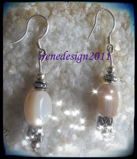 Handmade Silver Earrings with Morganite & Flower by IreneDesign2011