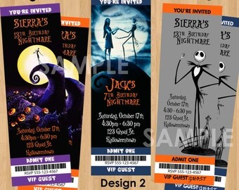 Nightmare Before Christmas Invitation - Printable Birthday Halloween Invite - Kids Custom Halloween Invitation - Jack Skellington Invite