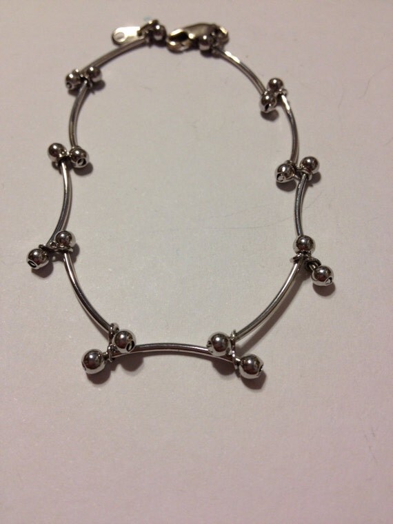 ITALIAN Sterling Bracelet Silver Vintage Italy Vine Grape